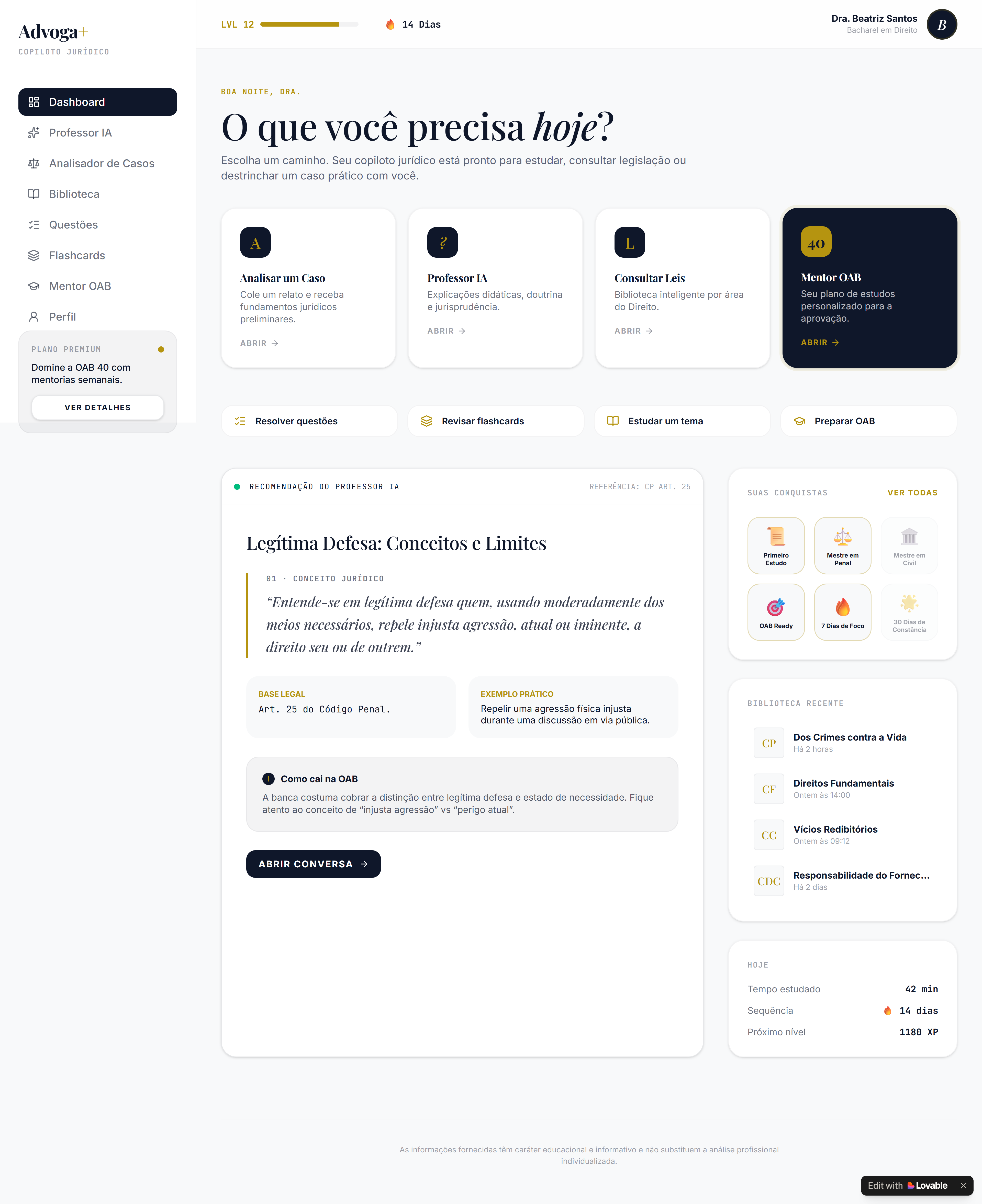 Plataforma Advoga+ — Sistema jurídico com IA